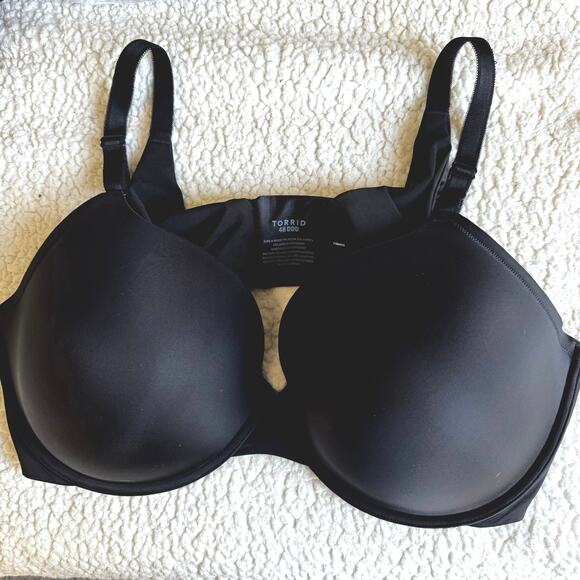 Torrid Black 360 Smoothing Push-up Plunge Underwire Women’s 48DDD Supportive - Picture 1 of 7